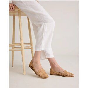 Quince NWOT 100% Leather Huarache Flat in Cashew Size 7
